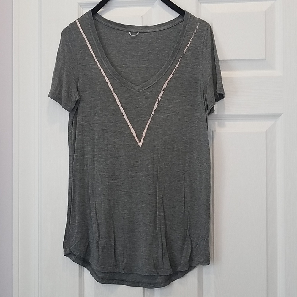 Cashmere t-shirt with rose gold metallic detail